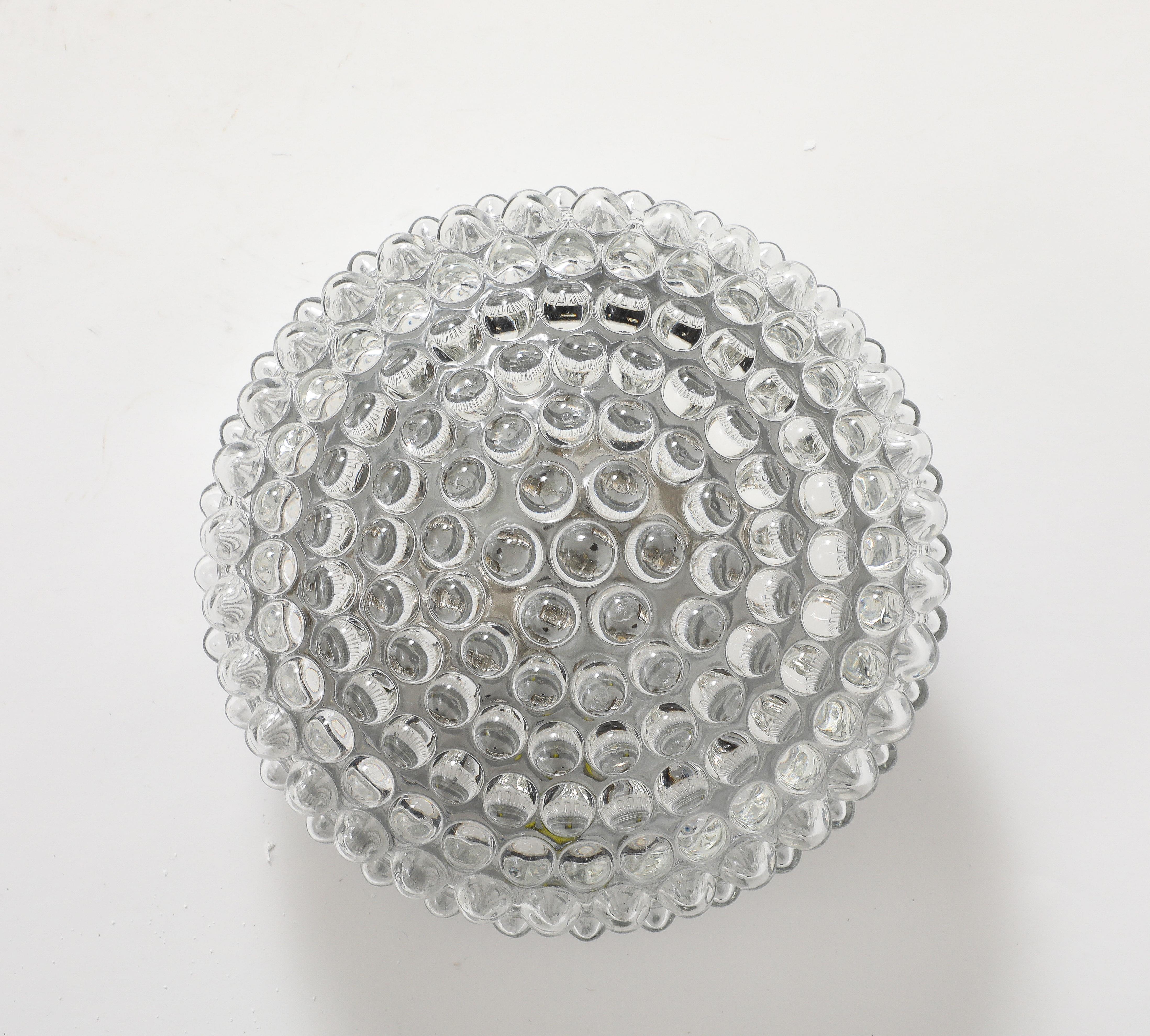 Lámpara de techo de cristal burbuja de los años 60 Moderno de mediados de siglo en venta