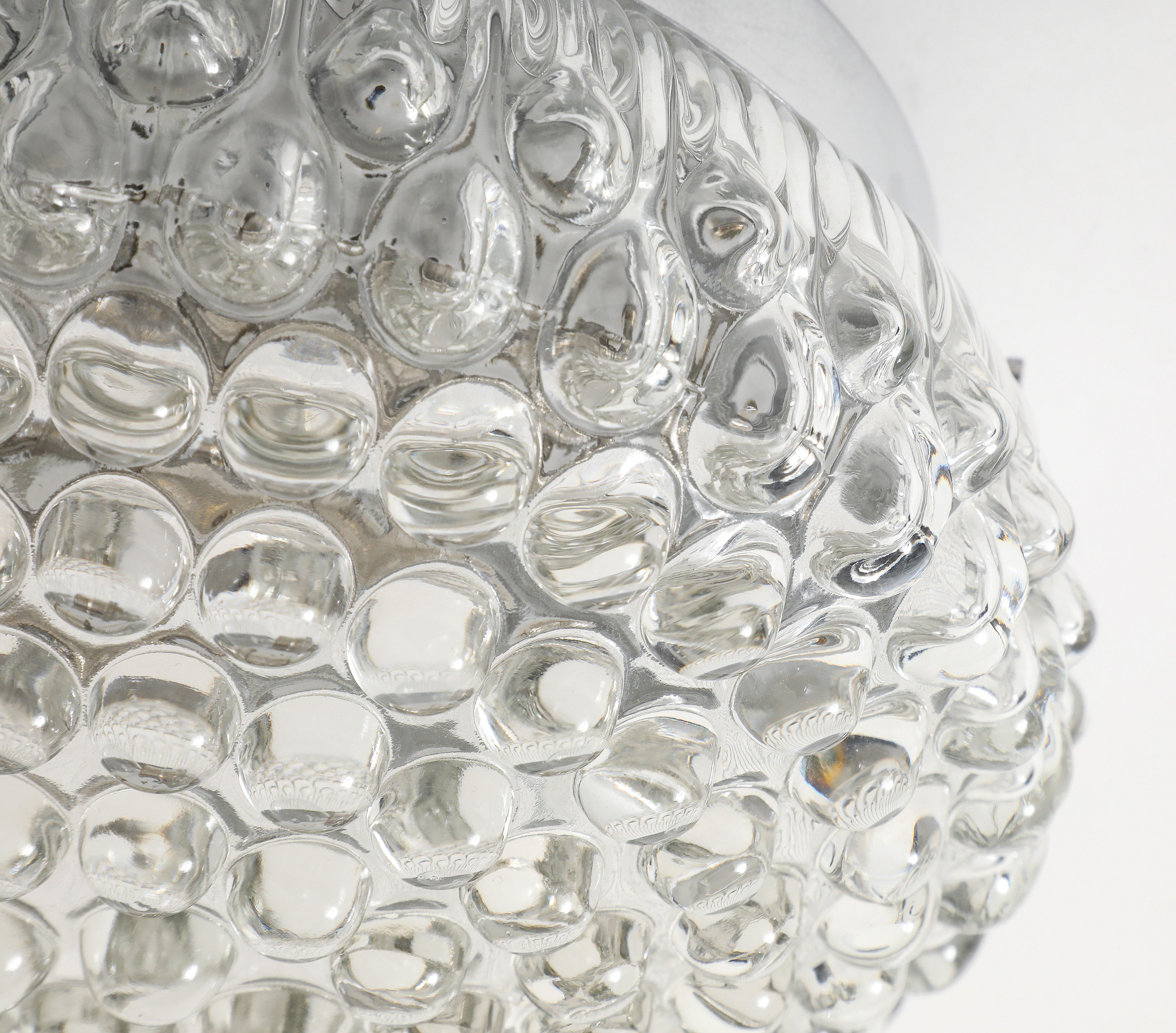 Lámpara de techo de cristal burbuja de los años 60 Vidrio en venta