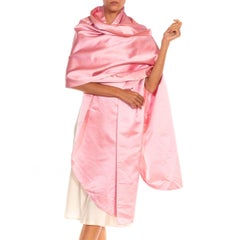 Vintage 1960S Bubble Gum Pink Silk Shawl