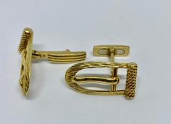 1960s "Buckle" Cufflinks in 18 Karat Yellow Gold by Ugo Piccini Firenze