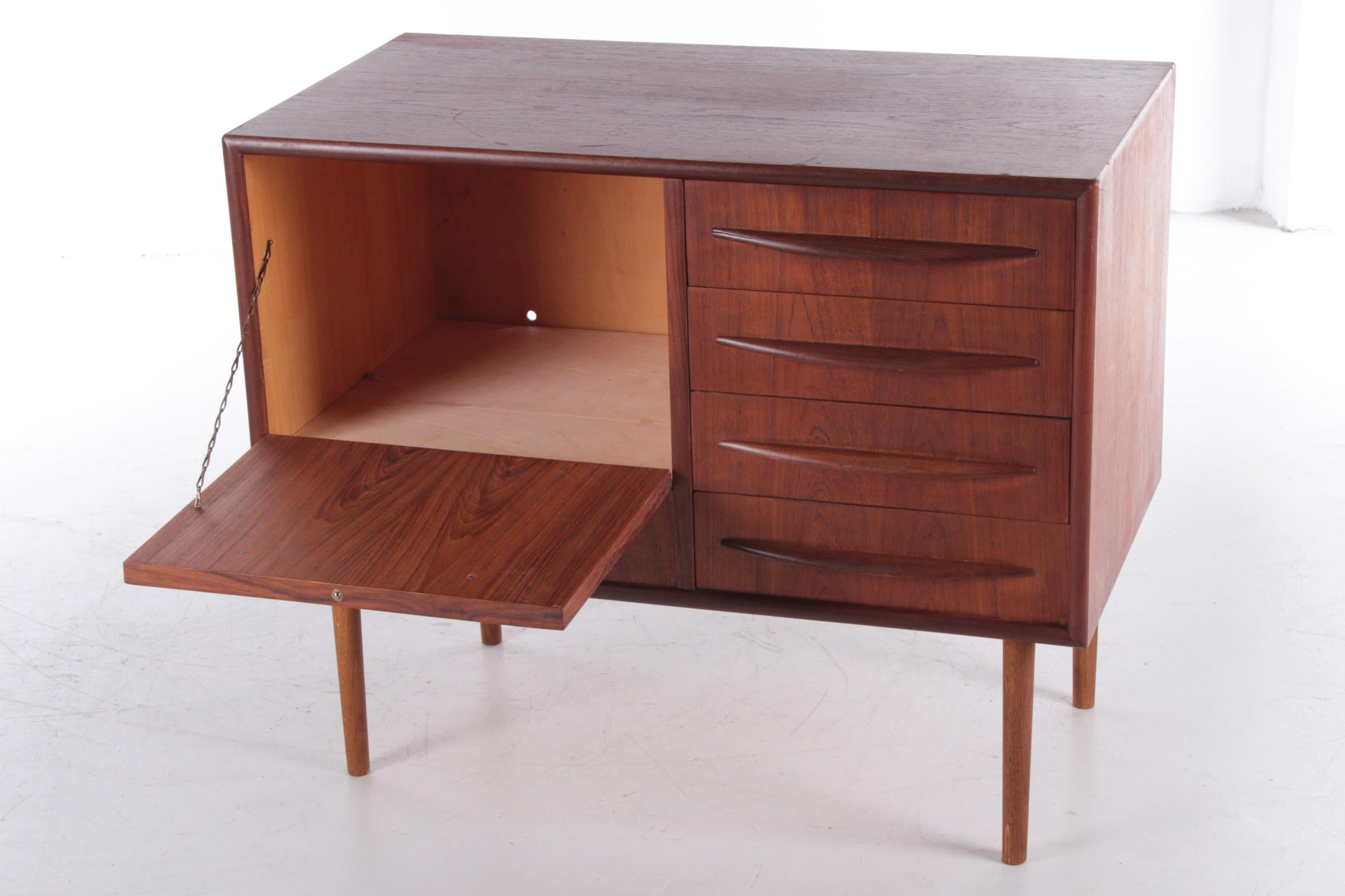 1960s Buffet or TV Cabinet with 4 Drawers in Teak Danish Design 4