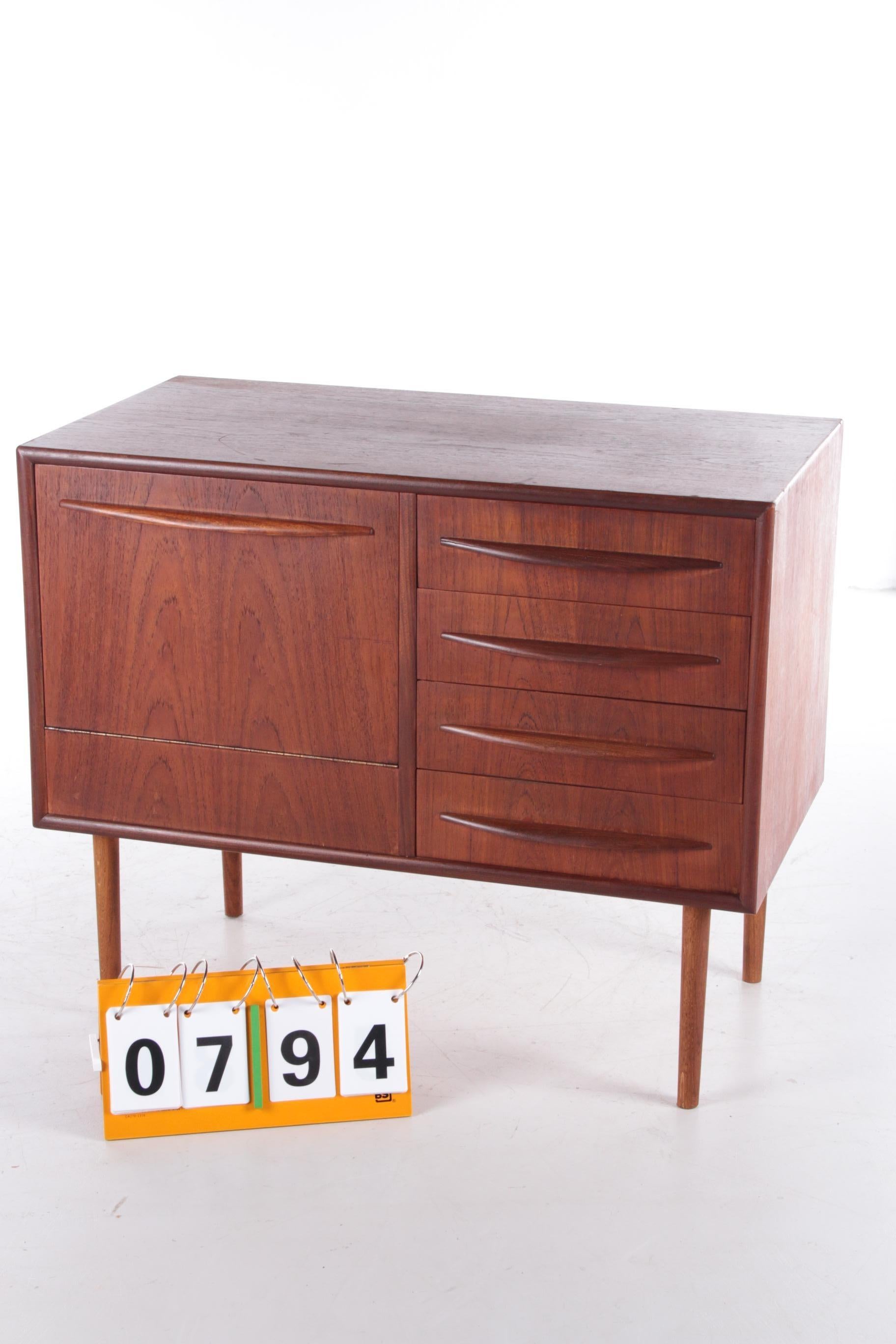 Mid-Century Modern 1960s Buffet or TV Cabinet with 4 Drawers in Teak Danish Design