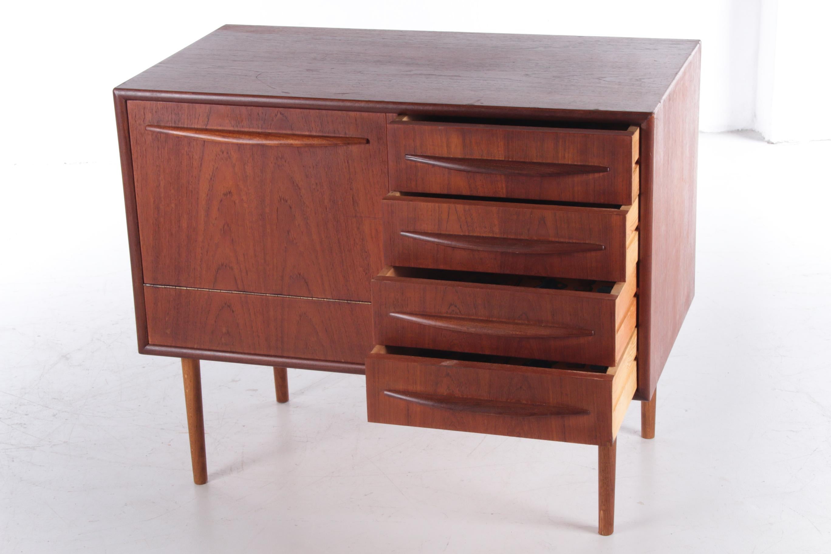 1960s Buffet or TV Cabinet with 4 Drawers in Teak Danish Design 3