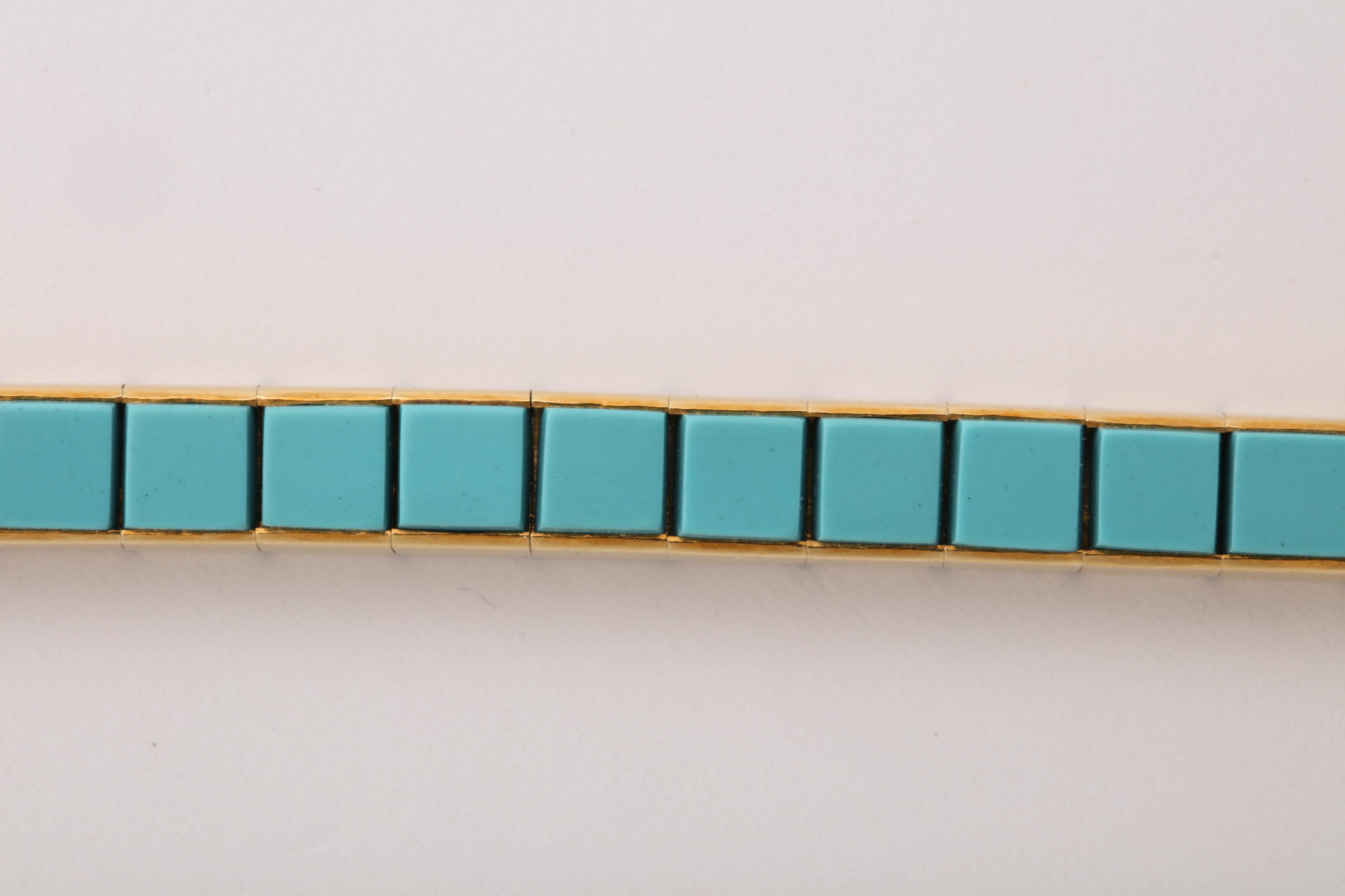1960s Bulgari Turquoise Bracelet In Excellent Condition In New York, NY