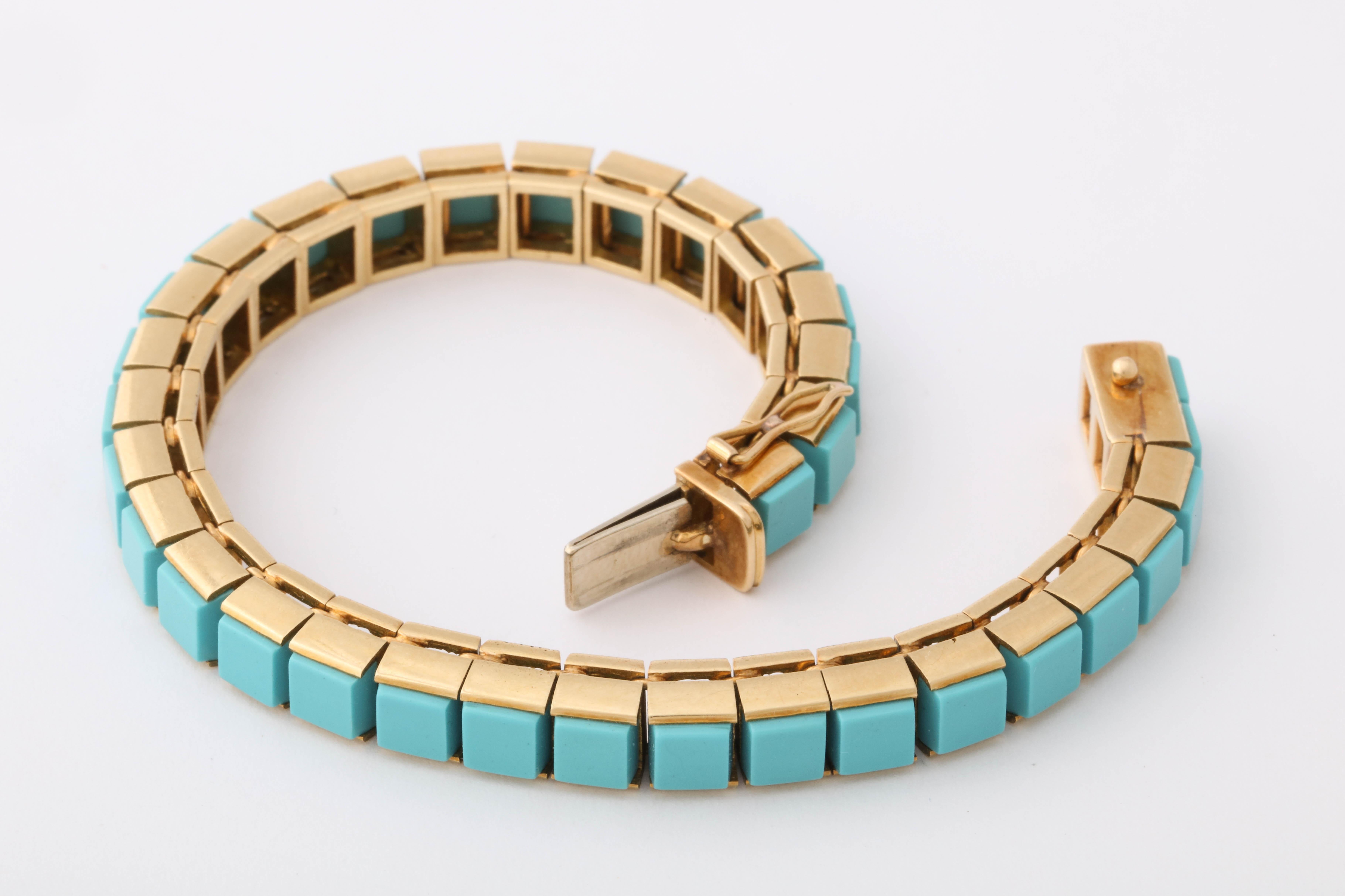 1960s Bulgari Turquoise Bracelet 5