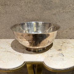 Ciotola Bullocks placcata in argento, stile Mid-Century Modern, diametro 10 pollici, USA