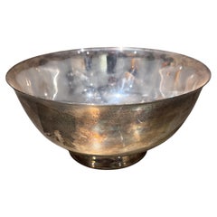 Ciotola Bullocks placcata in argento, stile Mid-Century Modern, diametro 10 pollici, USA
