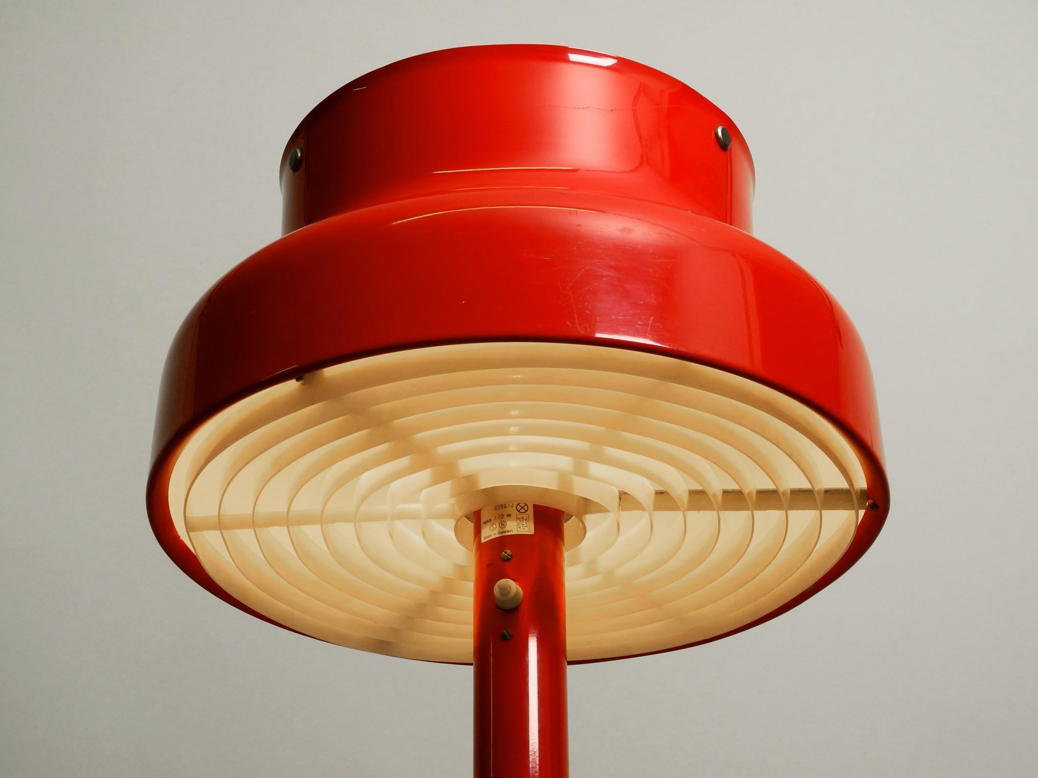 Swedish 1960s Bumling Floor Lamp in Red, Design 1968 by Anders Pehrson for Ateljé Lyktan