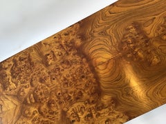 1960s Burl Wood Parsons Style Coffee Table
