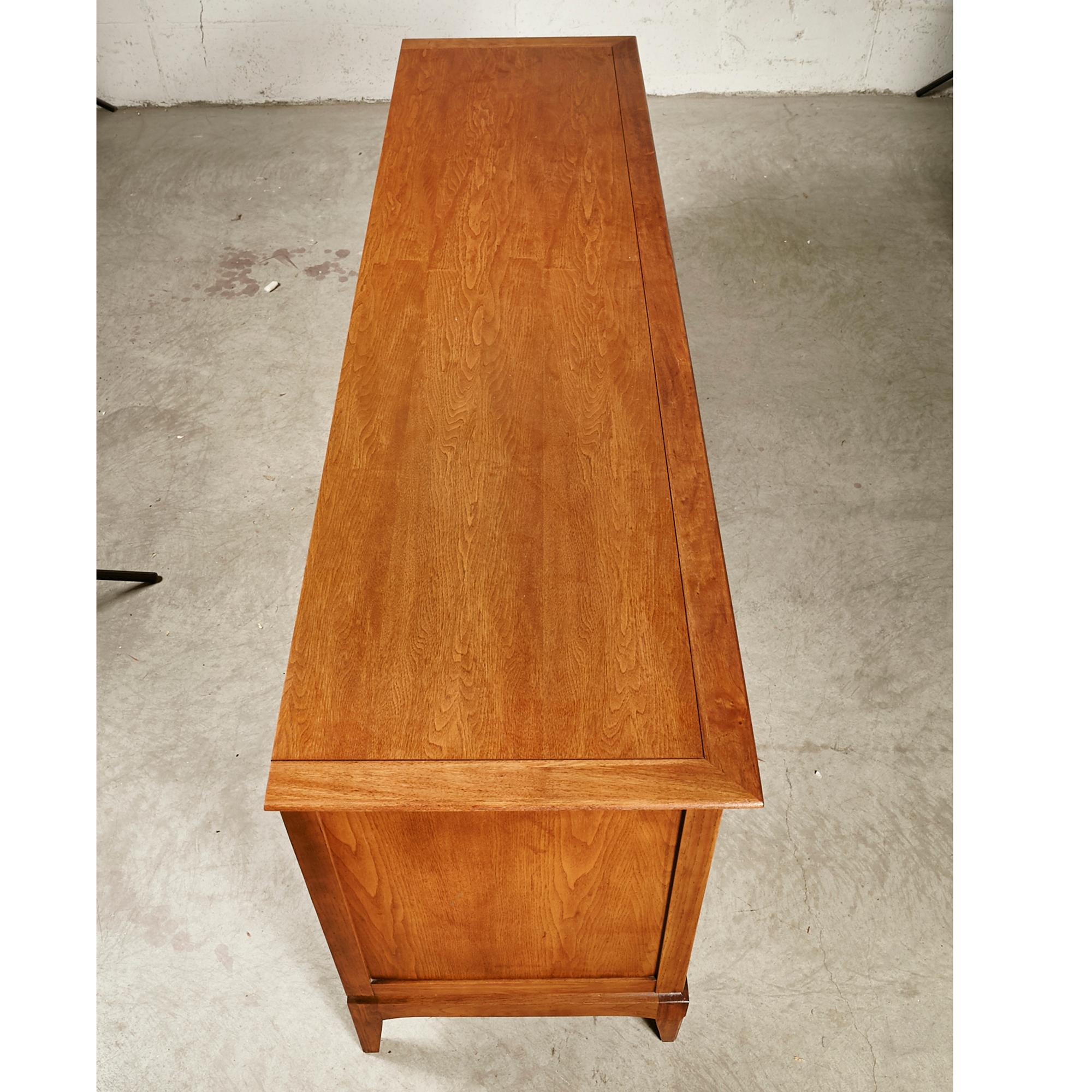 Mid-Century Modern 1960s Burl Wood 9-Drawer Dresser For Sale