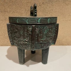 1960s Burmese Bronze Ice Bucket Hollywood Regency James Mont Era