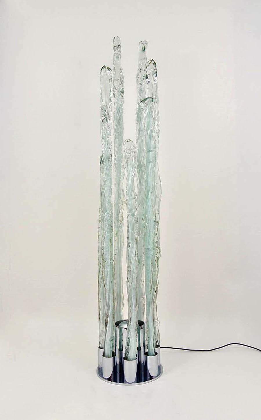 Space Age 1960s by Ettore Fantasia Gino Poli for Sothis Murano Glass Floor Lamp For Sale