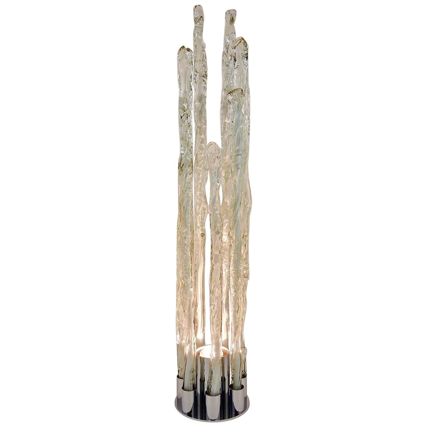1960s by Ettore Fantasia Gino Poli for Sothis Murano Glass Floor Lamp