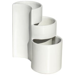 1960s by Giotto Stoppino for Brambilla Italian Design Ceramic White Vase