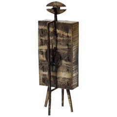 1960s by Lorenzo Burchiellaro Metal Figure Table Clock