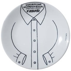 Assiette publicitaire des années 1960 de Piero Fornasetti pour Testa Studio