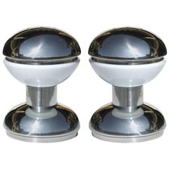 1960s by Reggiani Italian Design Chrome Space Age Pair of Table Lamps