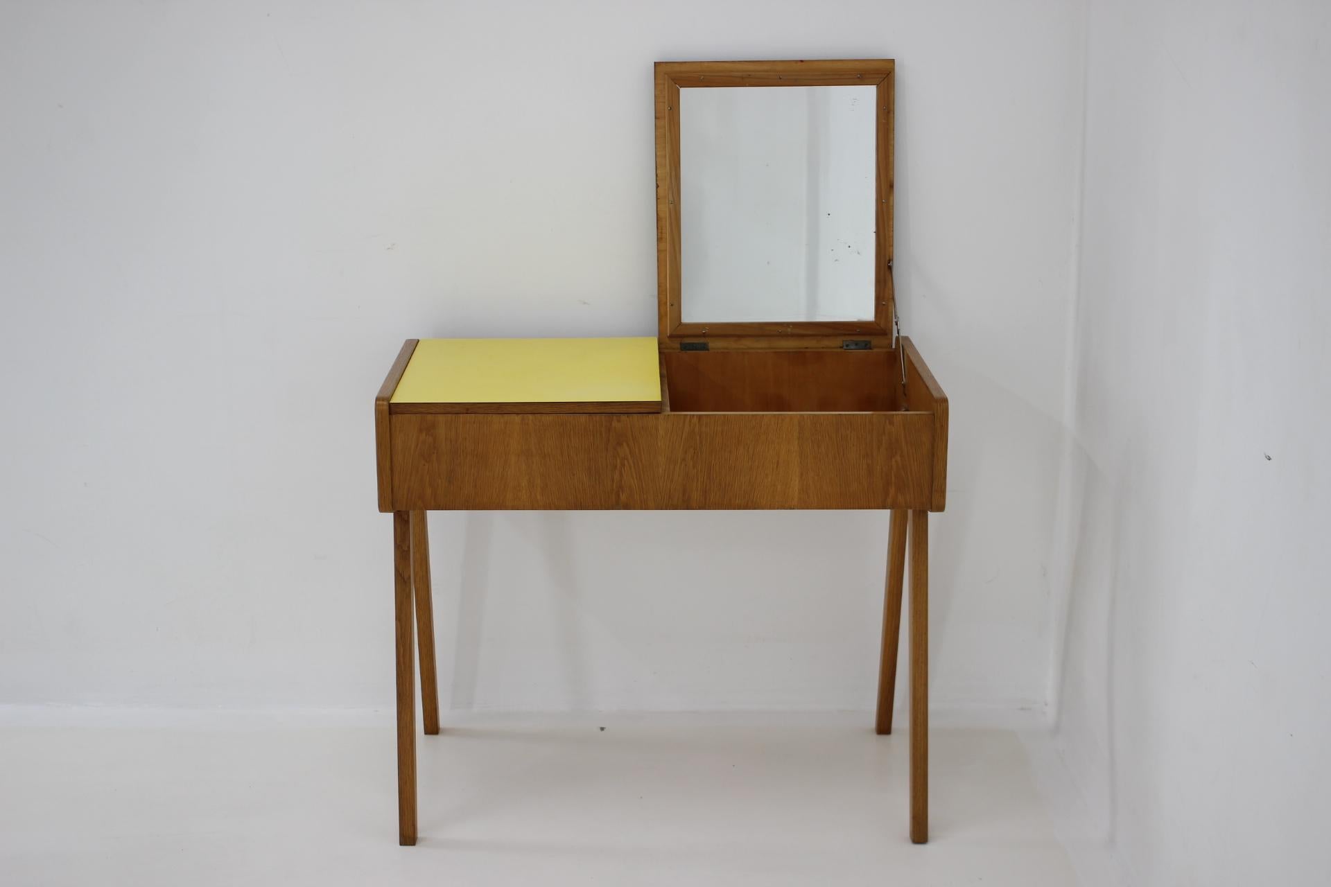 European 1960s Cabinet/Table with Mirror, Czechoslovakia For Sale
