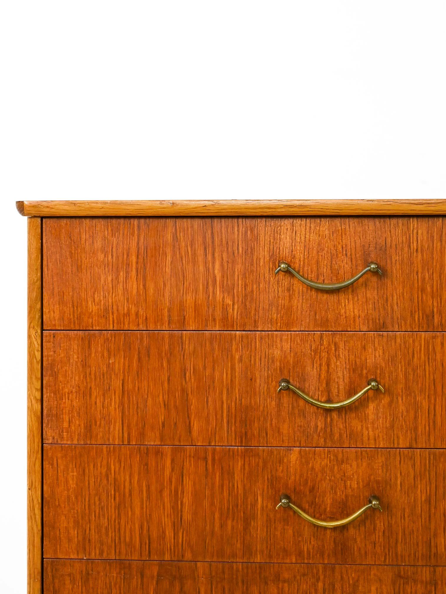 Mid-20th Century 1960s Cabinet with Brass Handles