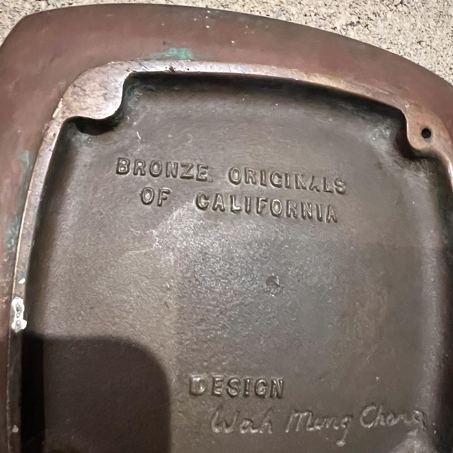 1960er Jahre Kalifornien Bronze Dish Pferd Design von Wah Ming Chang im Angebot 2
