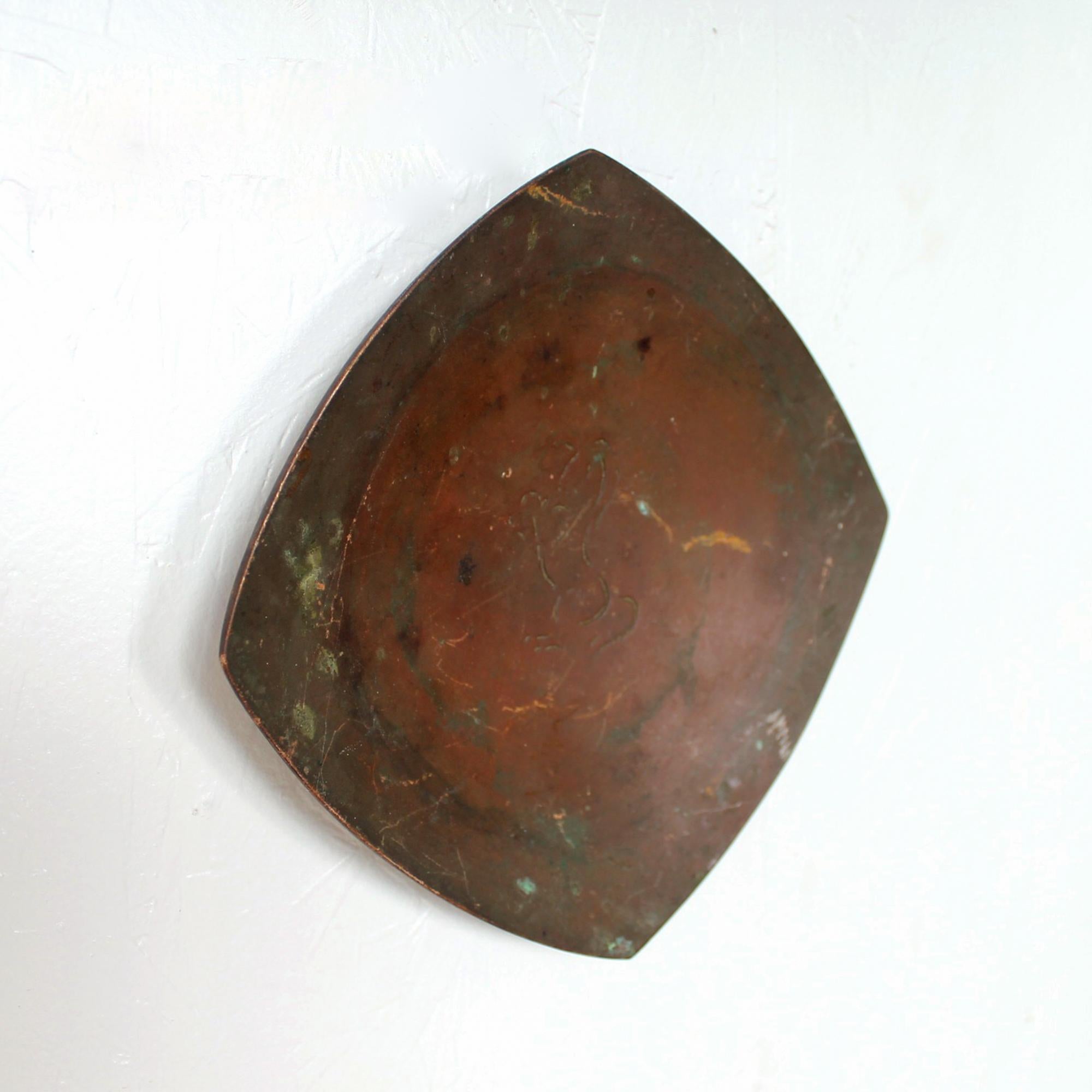 Mid-Century Modern 1960s California Bronze Square Dish with Horse Design by Wah Ming Chang