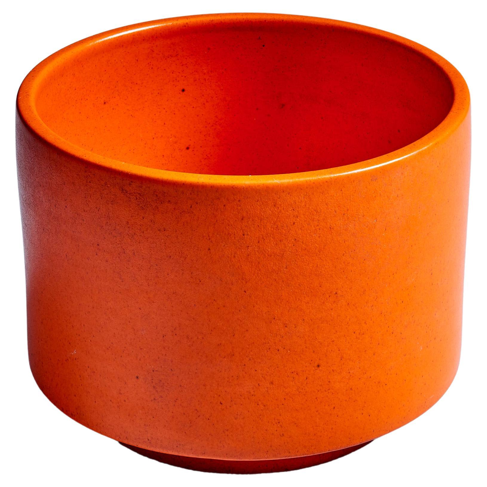 1960s California Orange Gainey Pottery Planter Pot, USA 