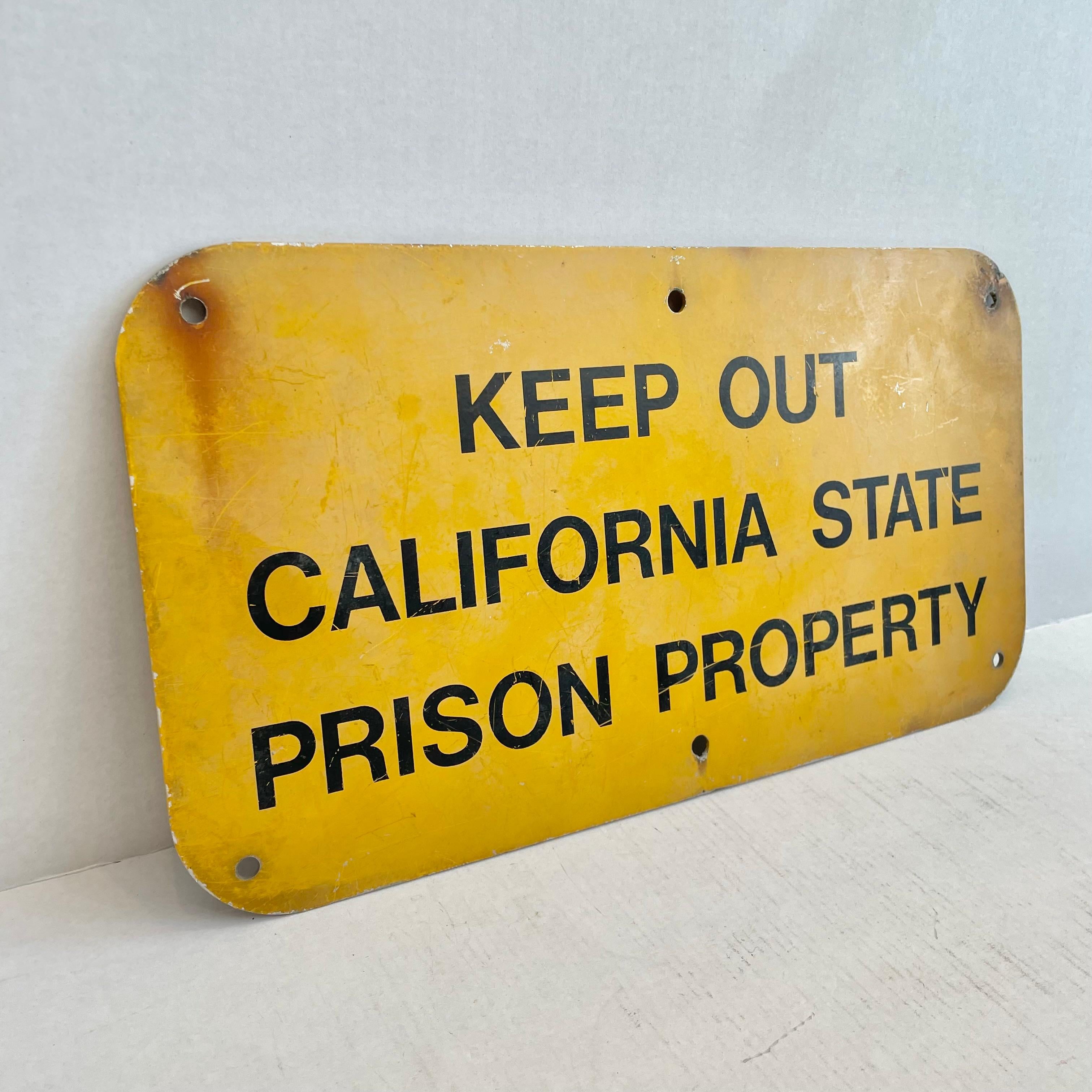 American 1960s California Prison Sign For Sale