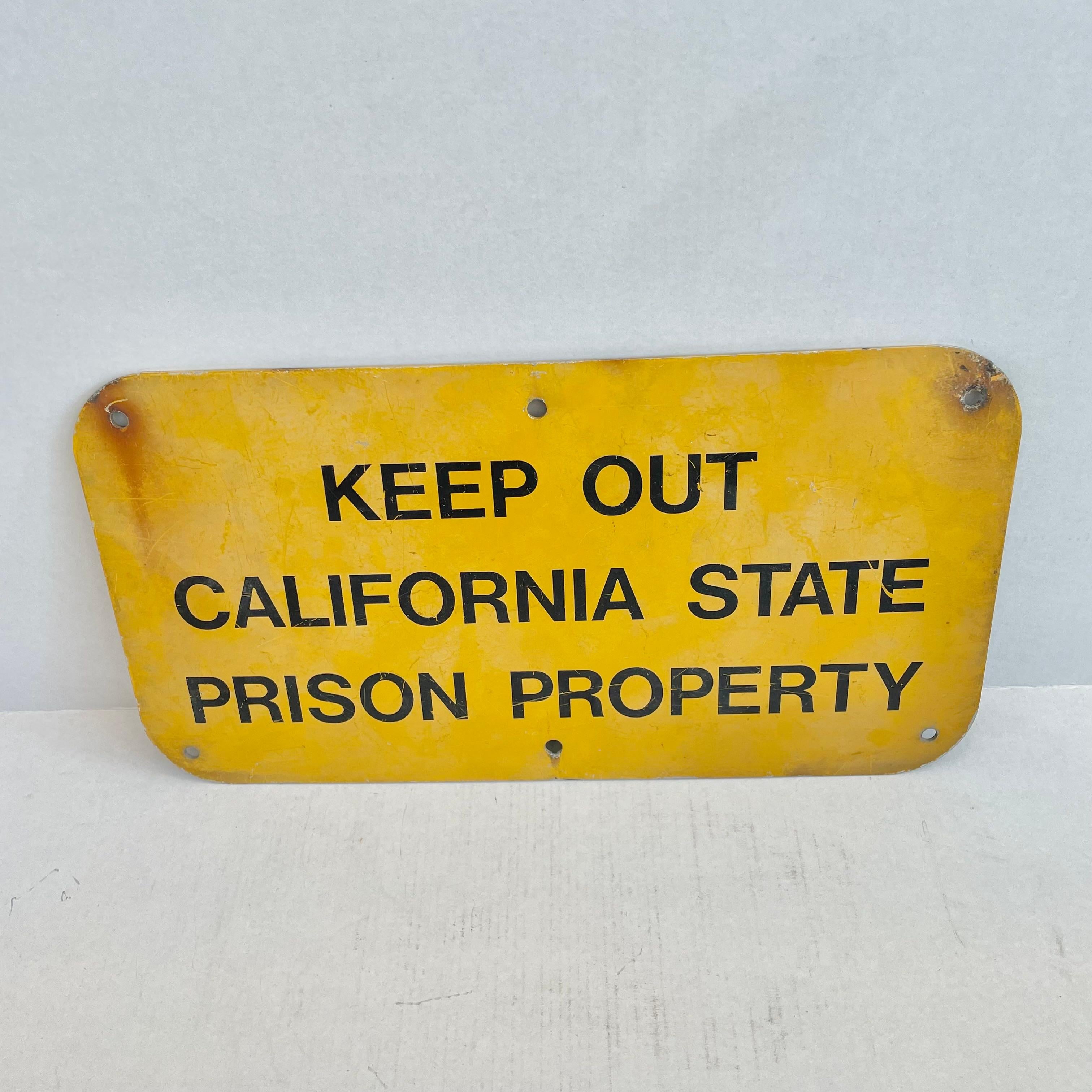 Mid-20th Century 1960s California Prison Sign For Sale
