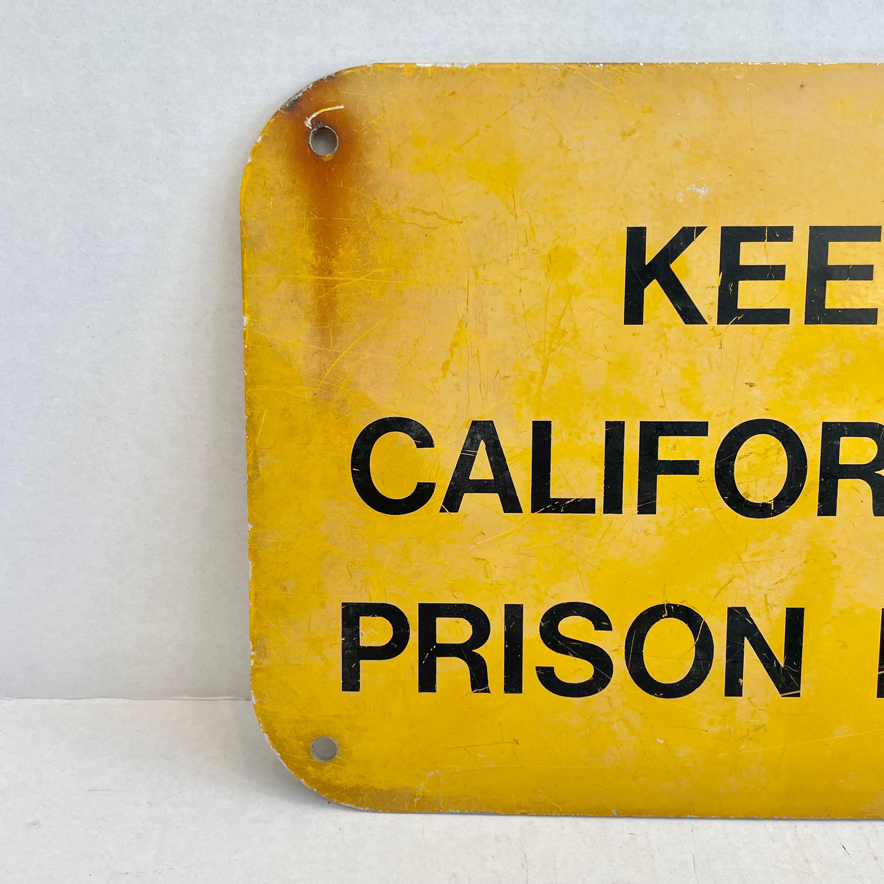 Steel 1960s California Prison Sign For Sale