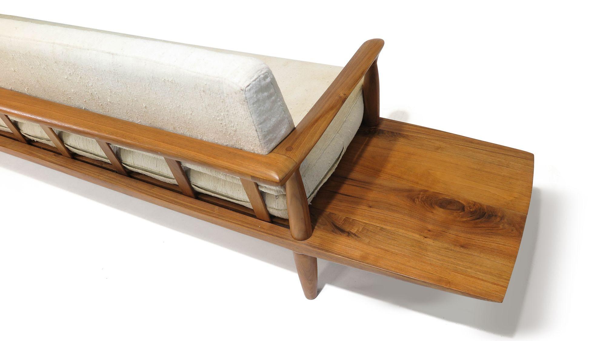 Mid-Century Modern 1960's California Studio Walnut Sofa Bench For Sale