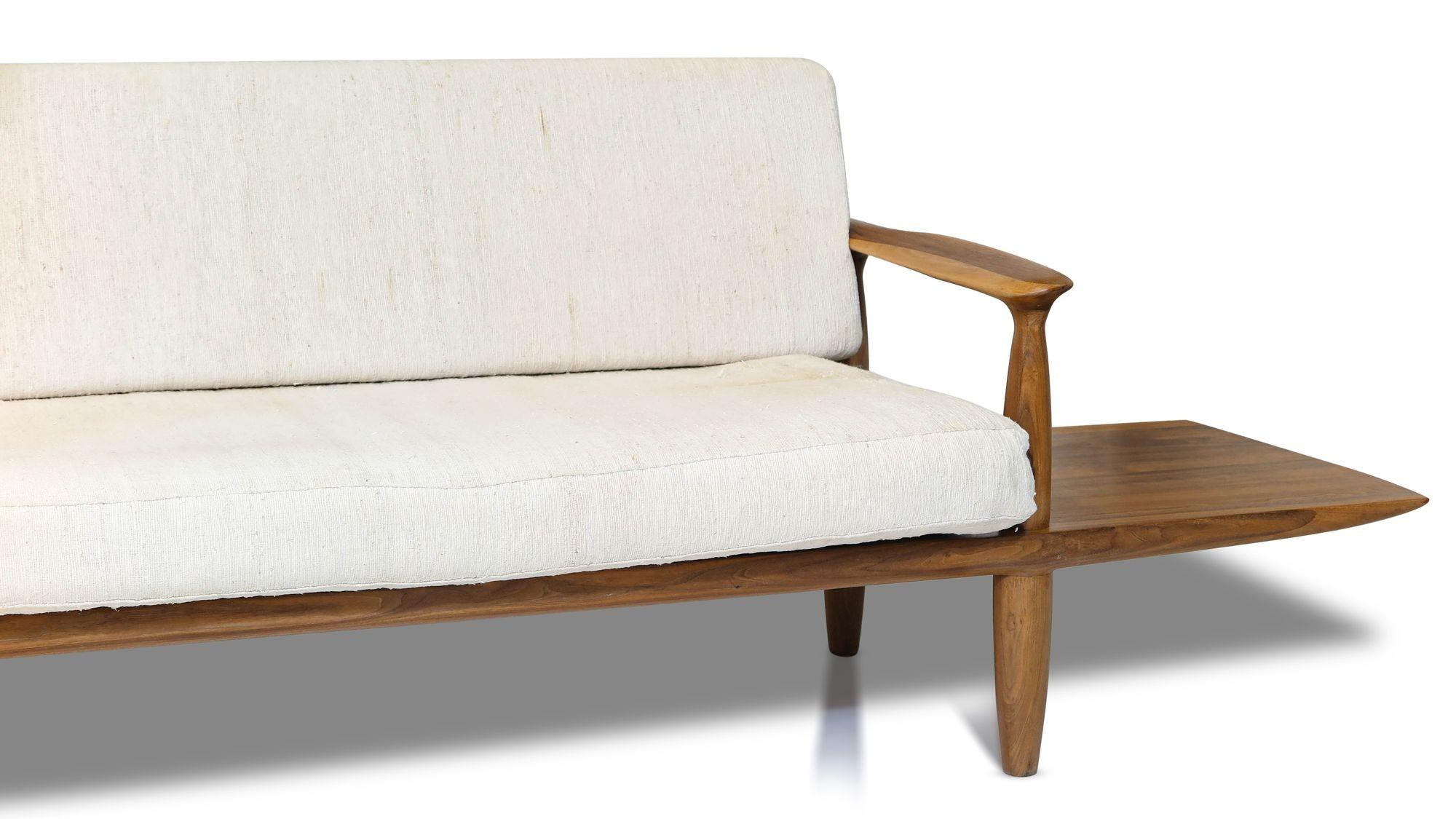1960's California Studio Walnut Sofa Bench In Good Condition For Sale In Oakland, CA