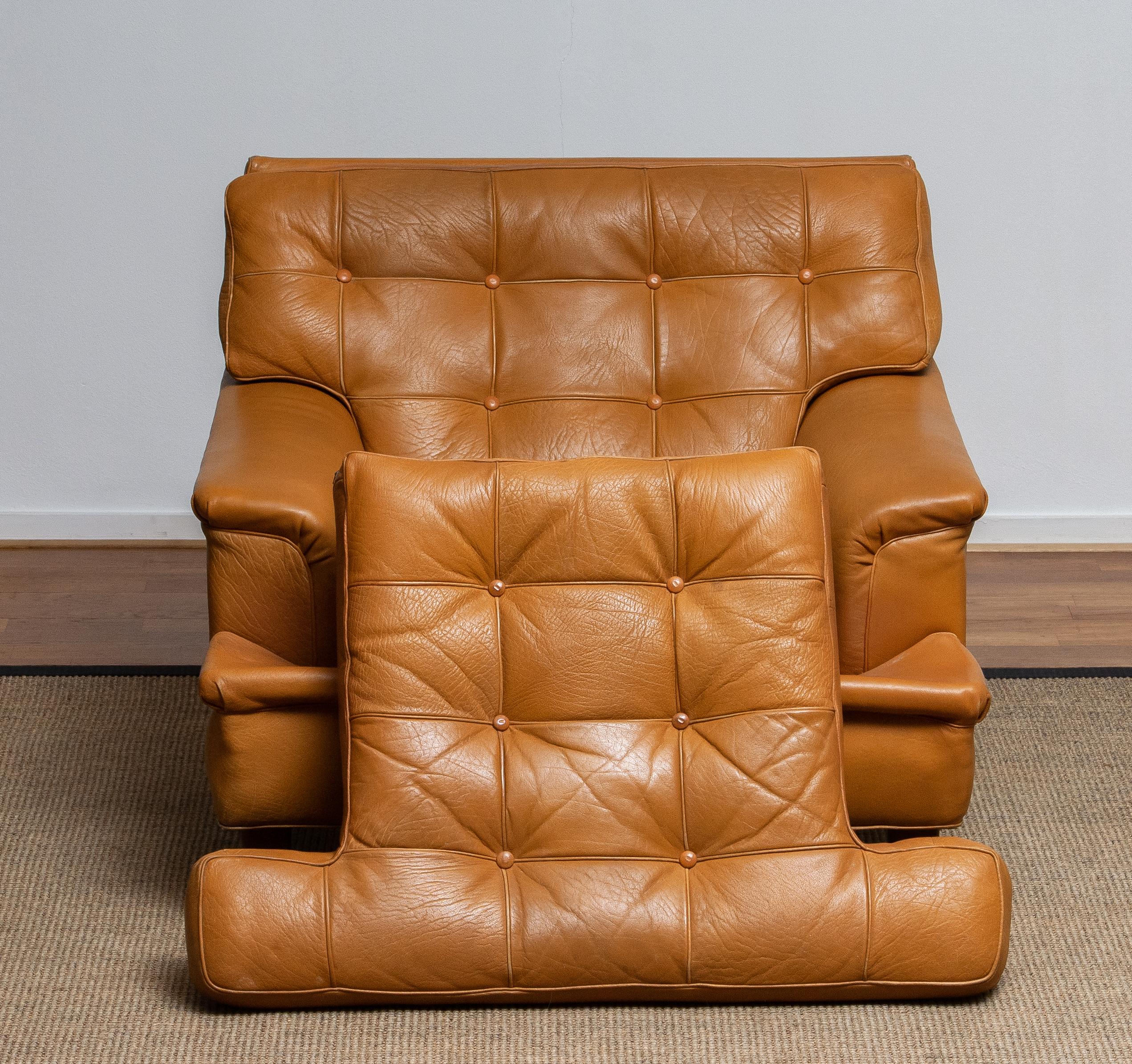 1960s Camel Quilted Buffalo Leather 