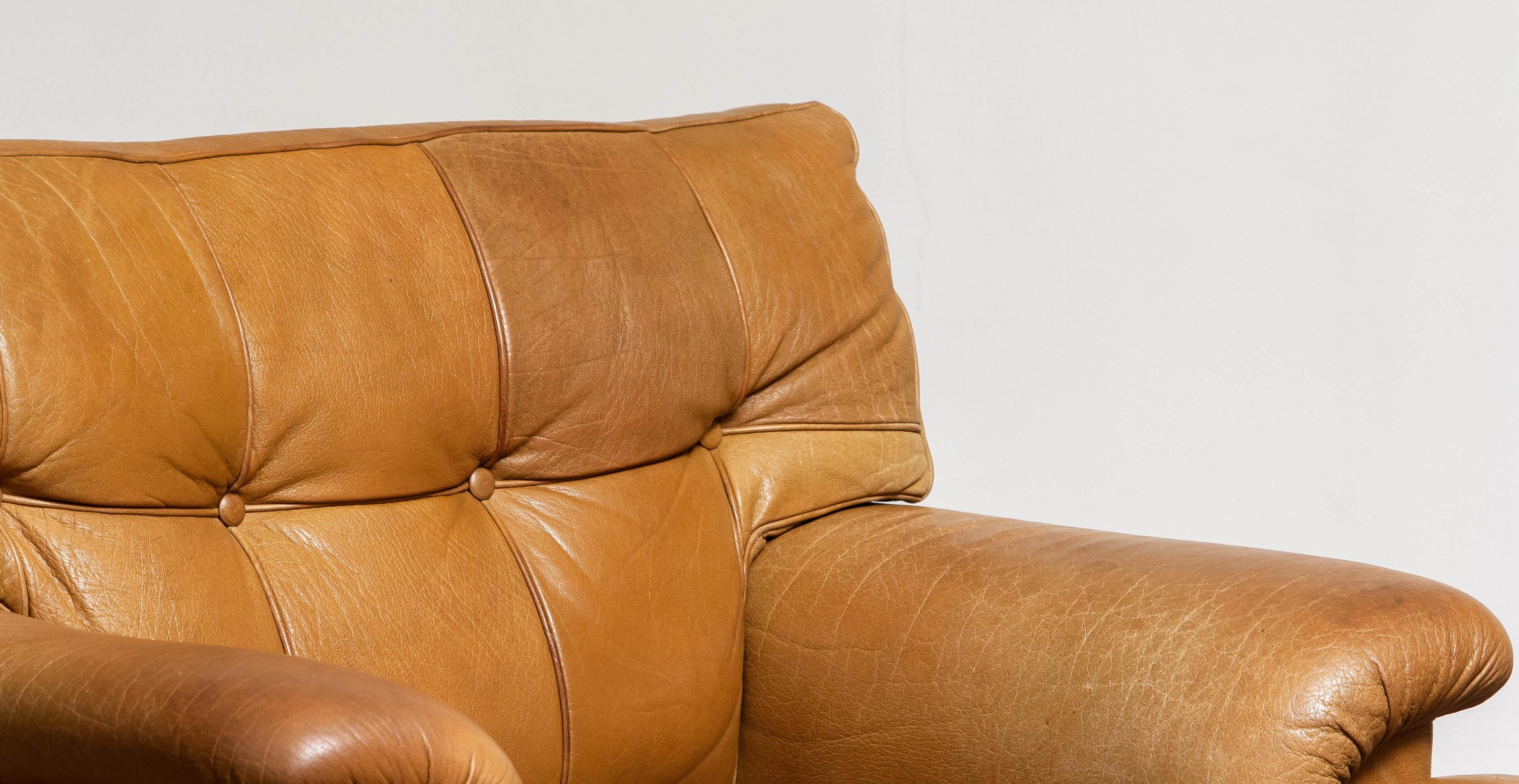 Walnut 1960s Camel Quilted Buffalo Leather 