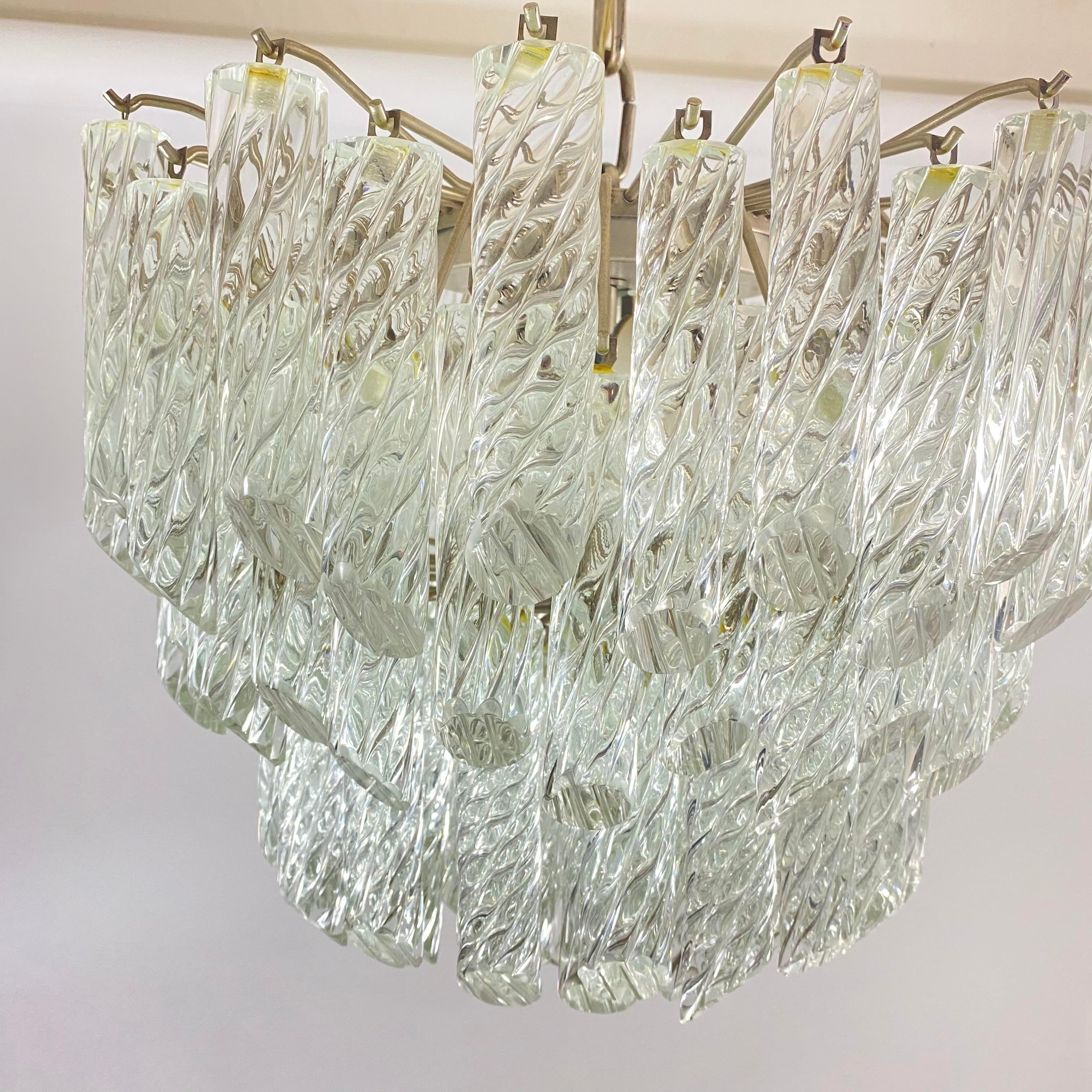 1960s Camer Spiral Murano Glass Chandelier For Sale 2