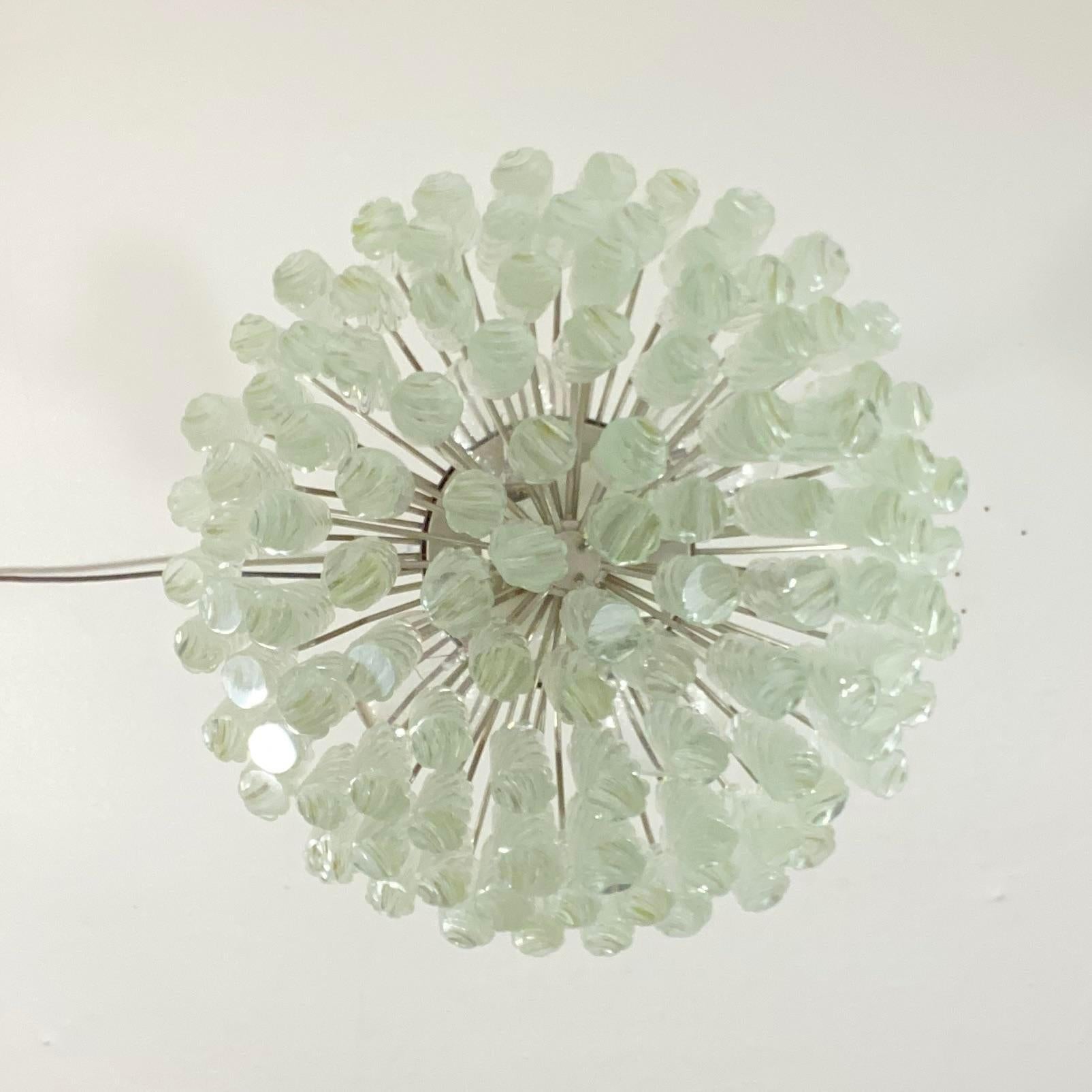 Metal 1960s Camer Spiral Murano Glass Chandelier For Sale