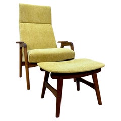 1960s Canadian Afromosia Lounge Chair and Ottoman