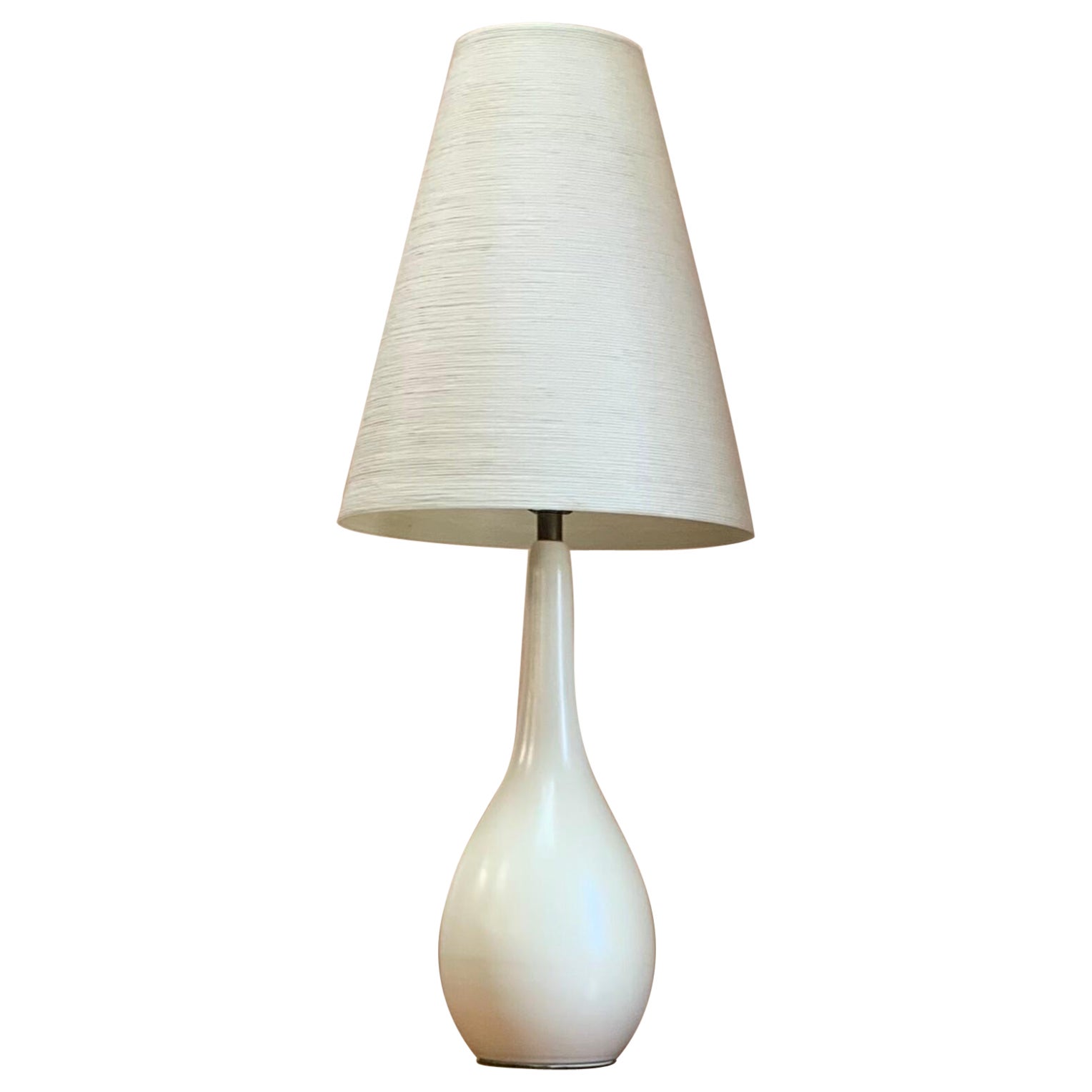 1960s Canadian Ceramic and Fibreglass “Lotte” Lamp with Original Shade