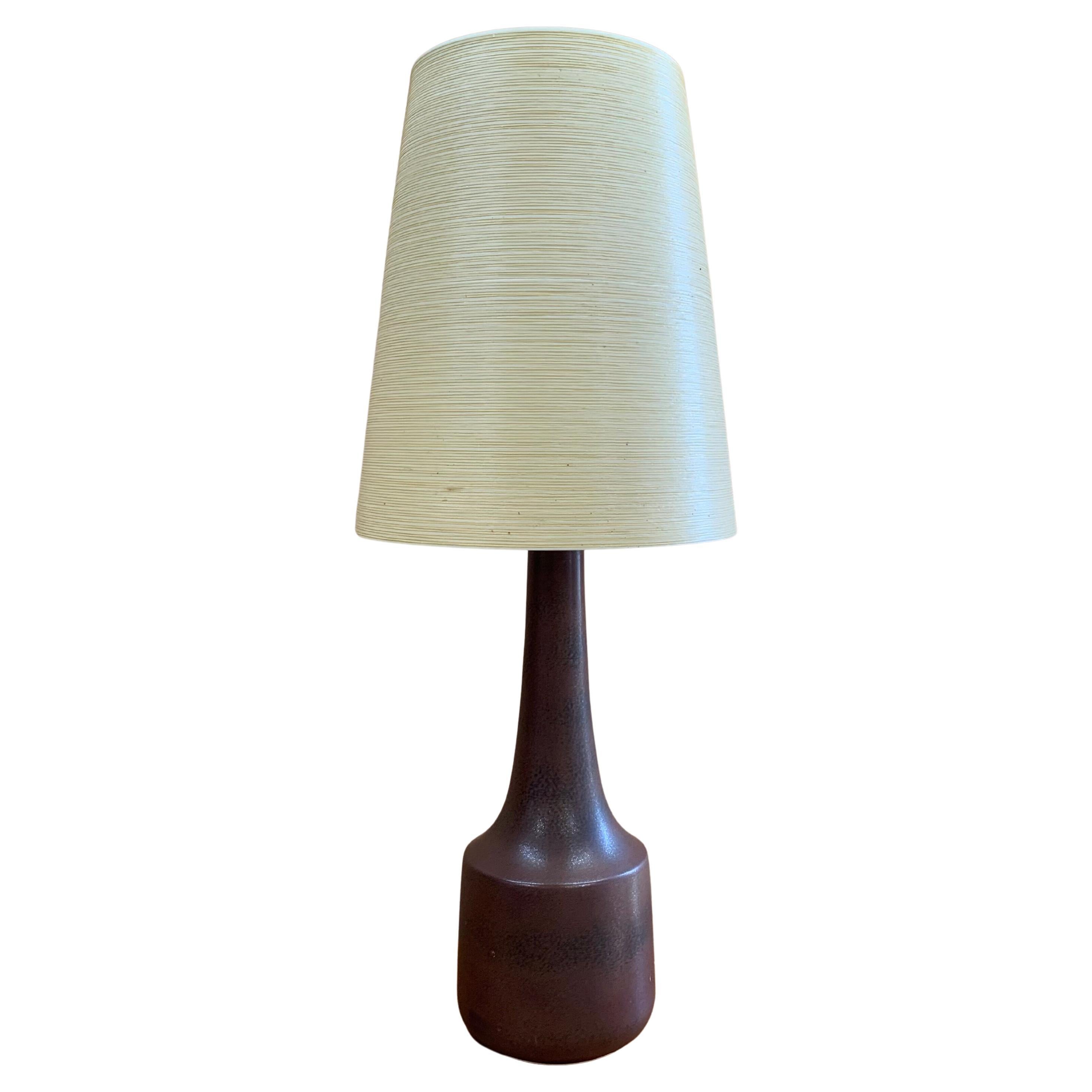 1960s Canadian Ceramic and Fibreglass “Lotte” Lamp with Original Shade