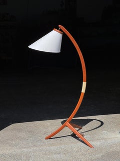 1960s Canadian Modern Bow Floor Lamp in teak