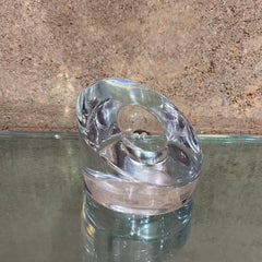 1960s Candle Holder Crystal Slant Glass Orrefors Sweden