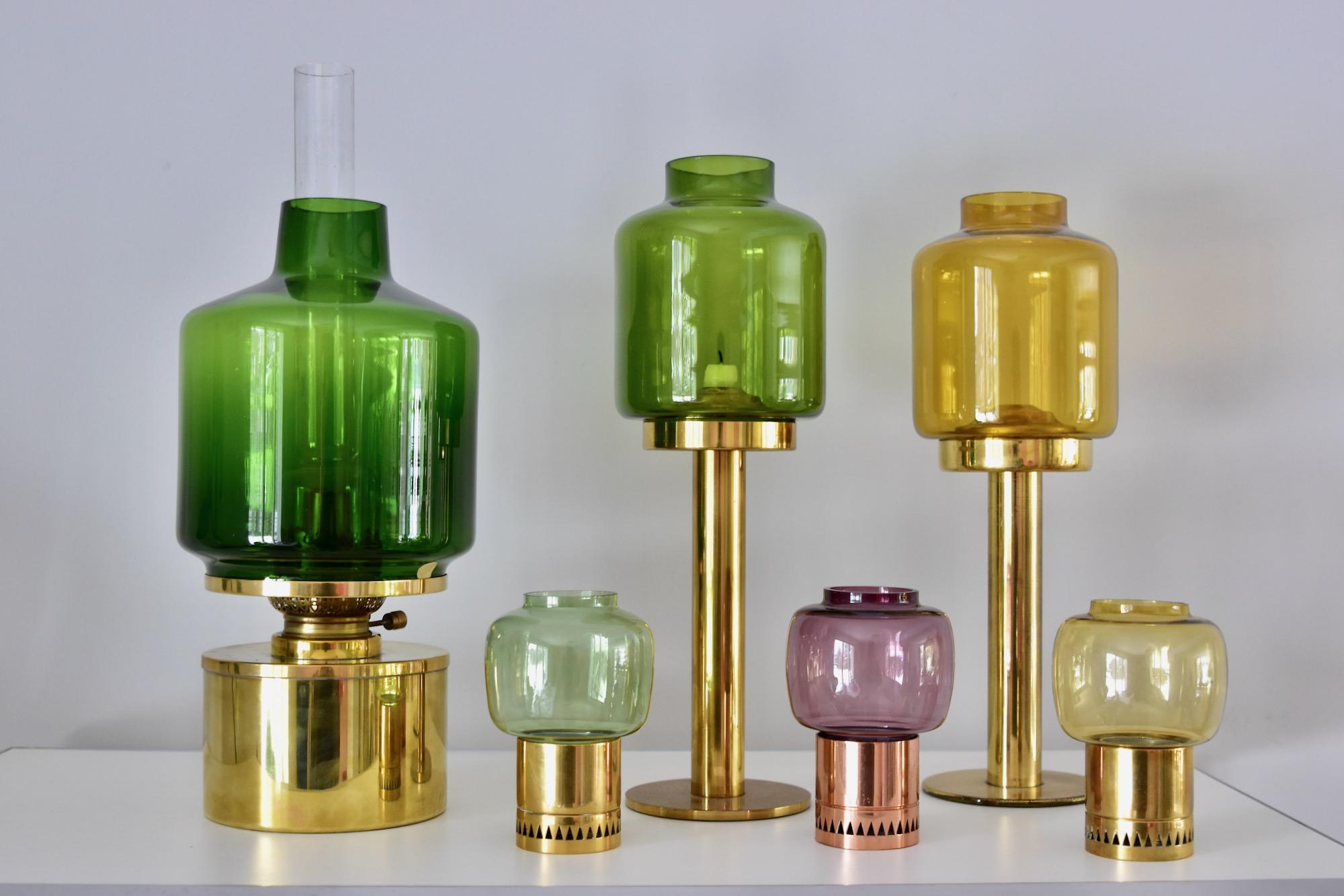 Glass 1960s Candleholder Design by Hans-Agne Jakobsson Candlesticks Markaryd, Sweden