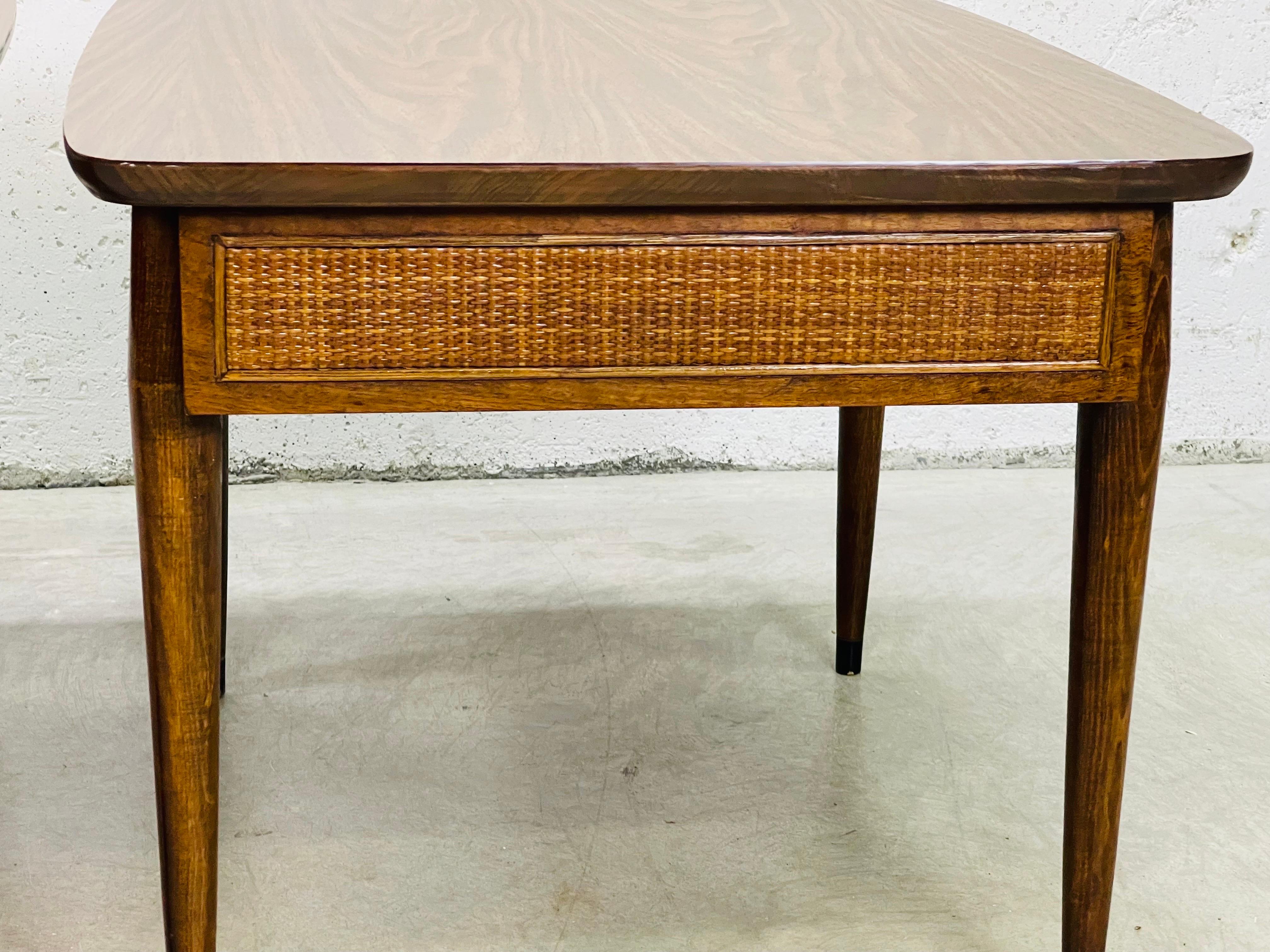 Mid-Century Modern 1960s Cane Front Side Tables, Pair For Sale
