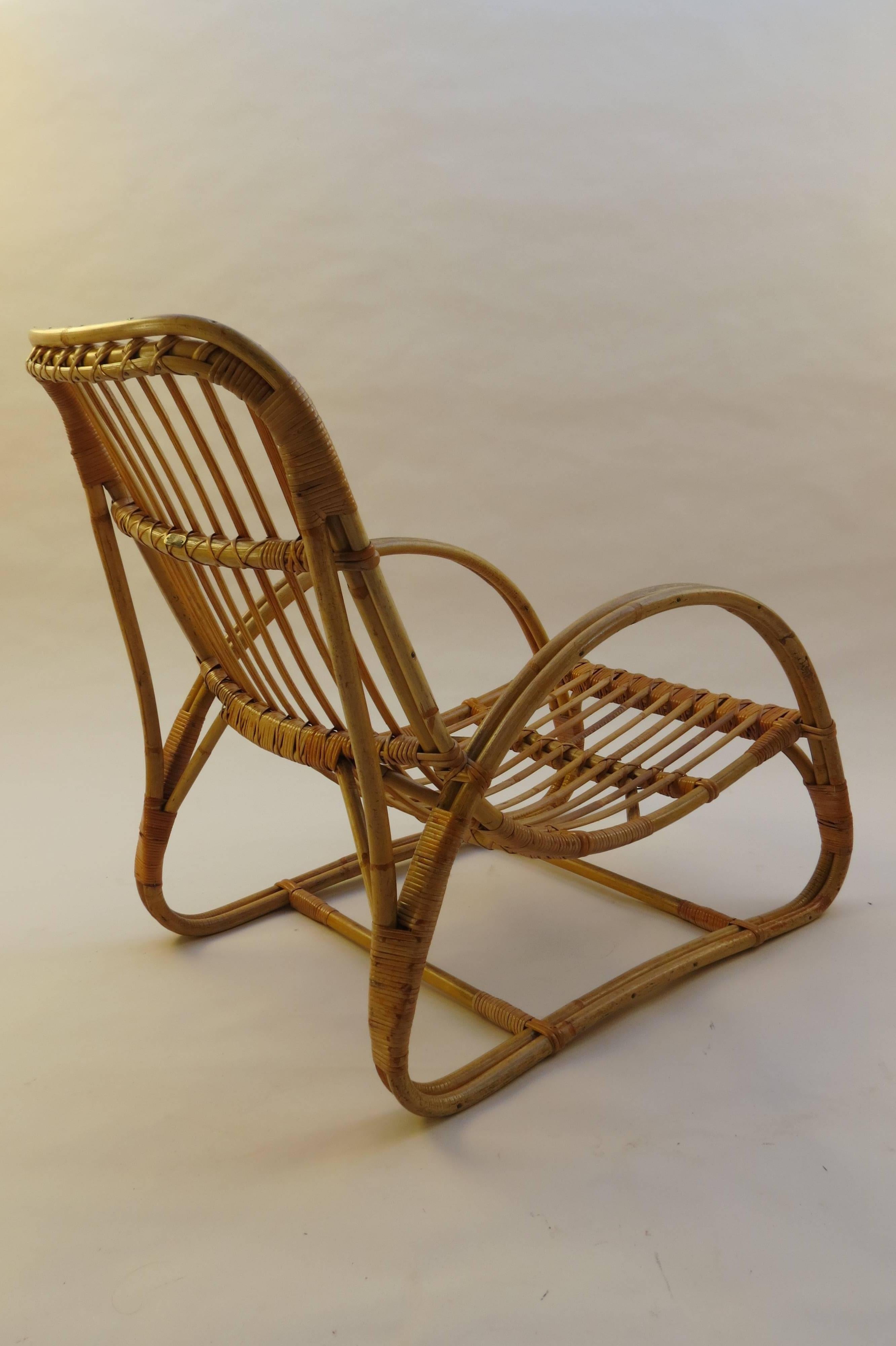 1960s Cane Lounge Chair and Footstool by Dryad and Angraves 1