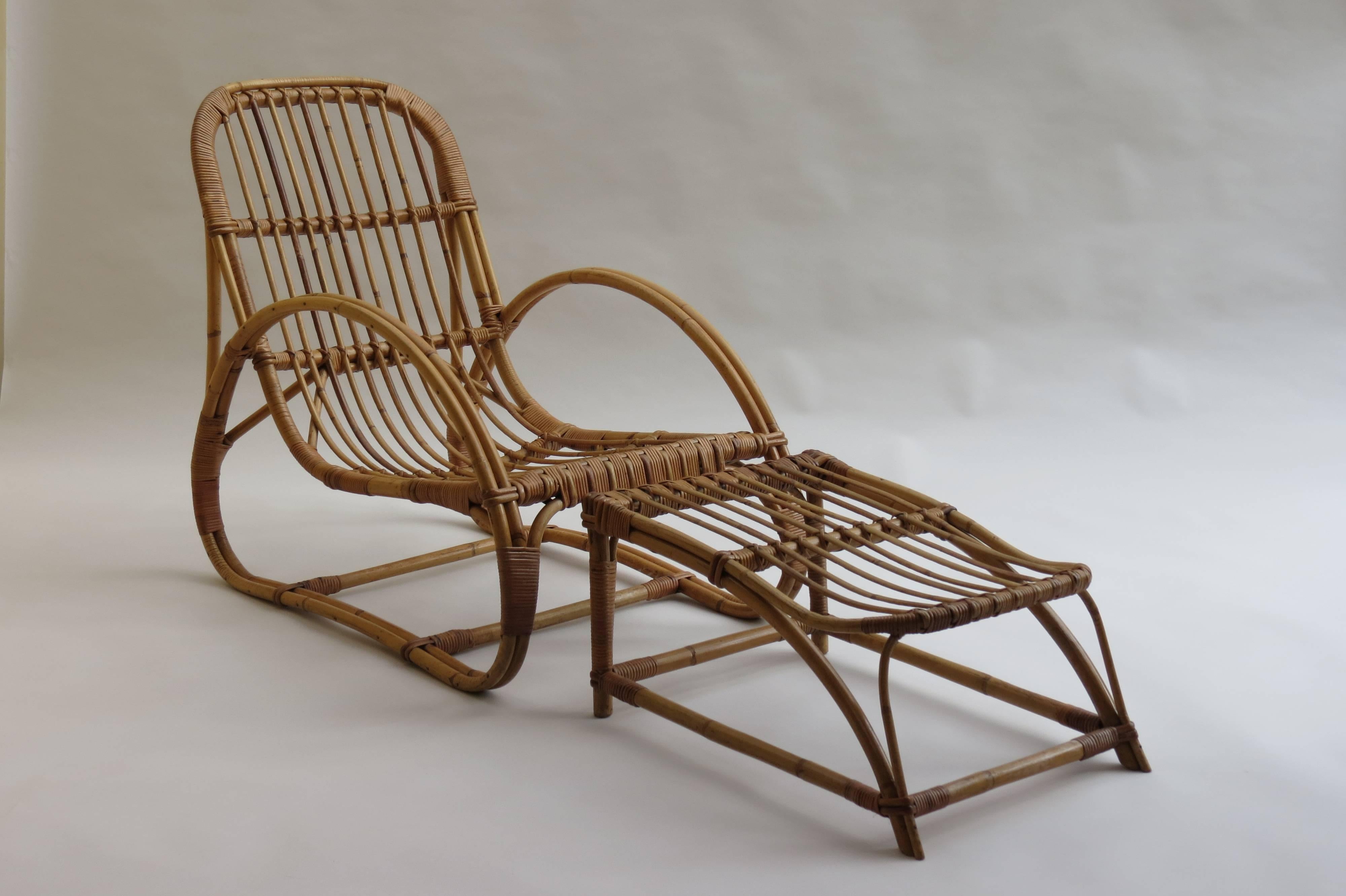 1960s Cane Lounge Chair and Footstool by Dryad and Angraves 3