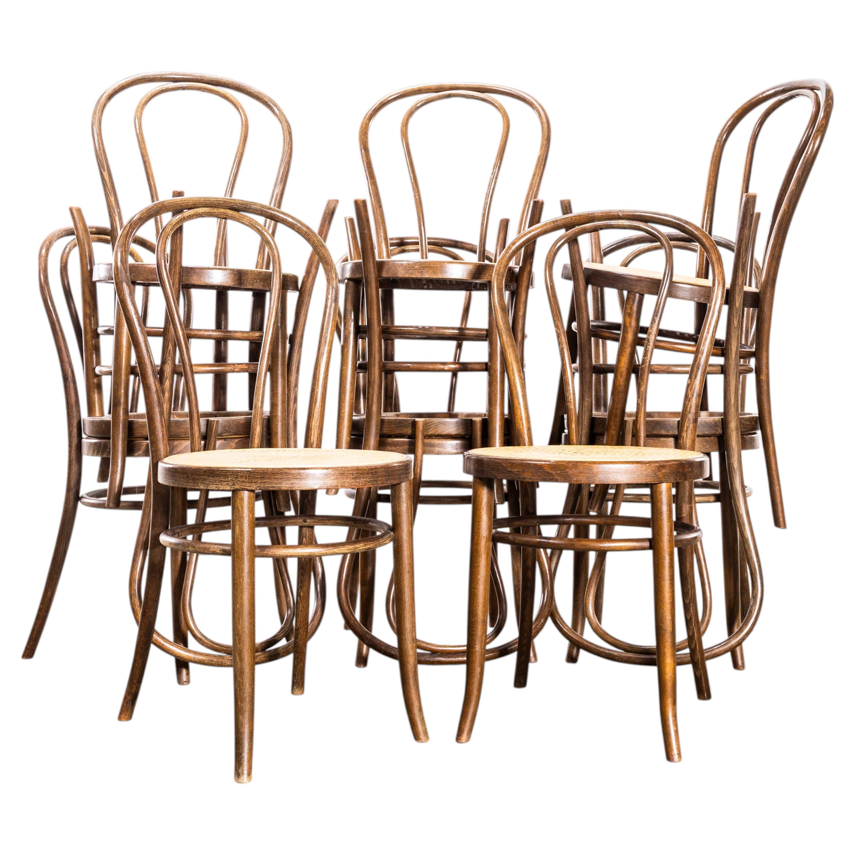 1960's Cane Seat Classic Hoopback Dining Chairs - Set Of Eleven