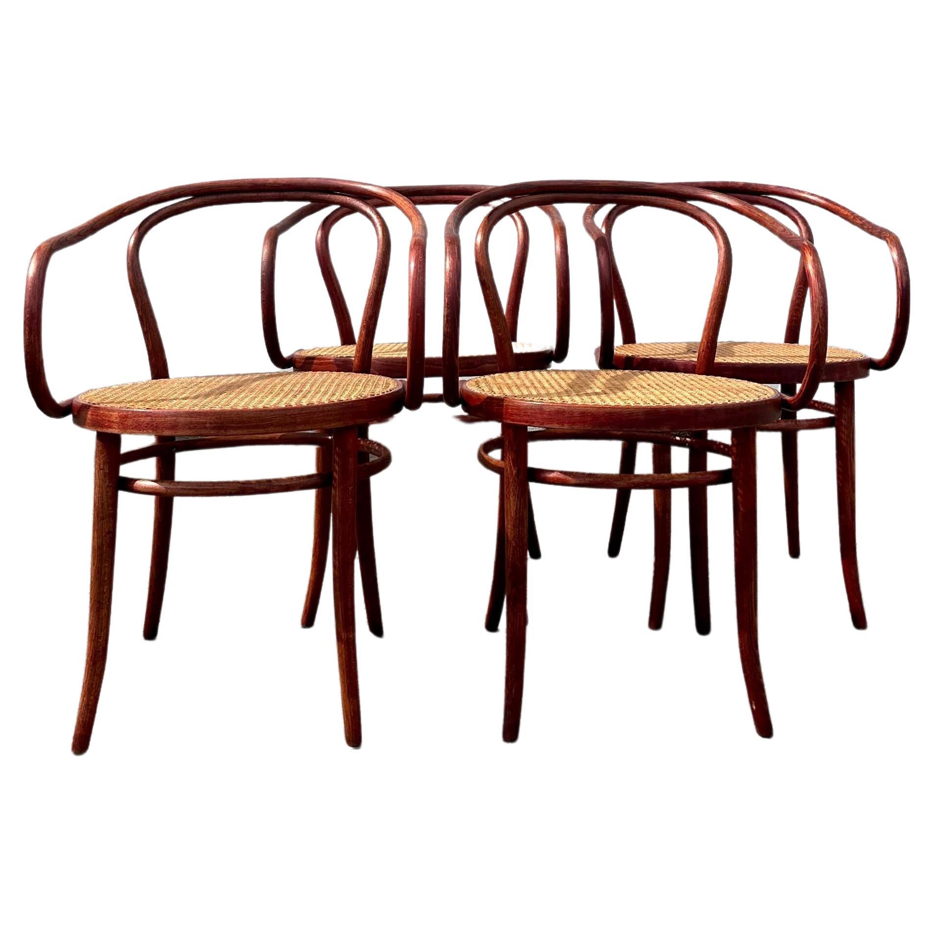 1960s Cane Thonet B9 Bentwood Arm Chairs for Stendig, 4 Available