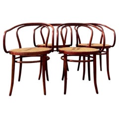 1960s Cane Thonet B9 Bentwood Arm Chairs for Stendig, 4 Available