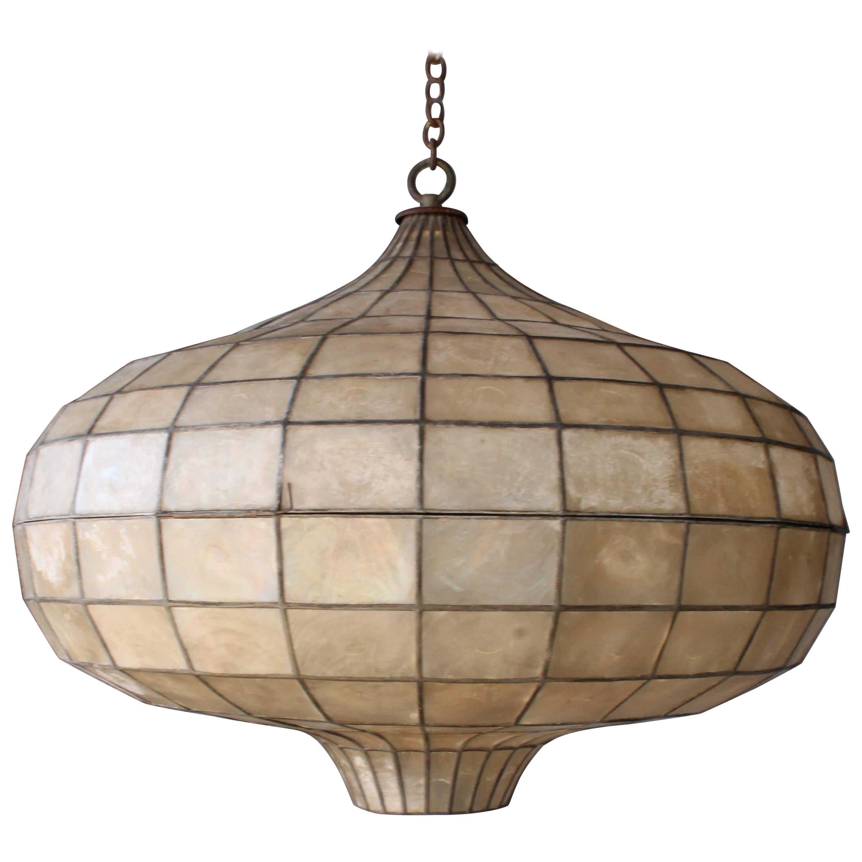 1960s Capiz Pendant Light