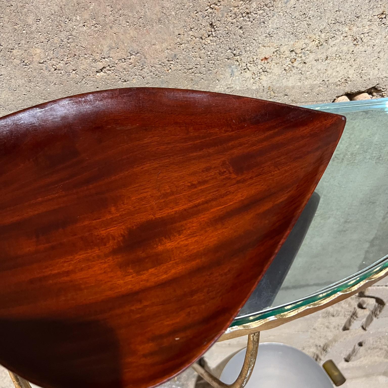 1960s Caribbean Tray Mahogany Sculptural Wood Bowl  For Sale 7