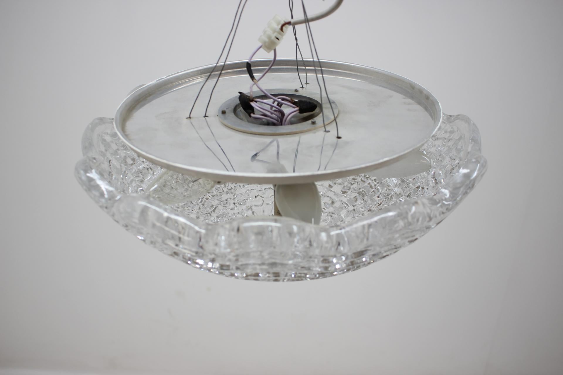 Mid-Century Modern 1960s Carl Fagerlund for Orrefors Glass Pendant Lamp